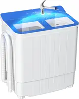 Portable Waher and Dryer, 17.6 lbs Mini Small Washing Machine Combo with Spin Dryer, Compact Twin Tub Laundry Washer Machine 1