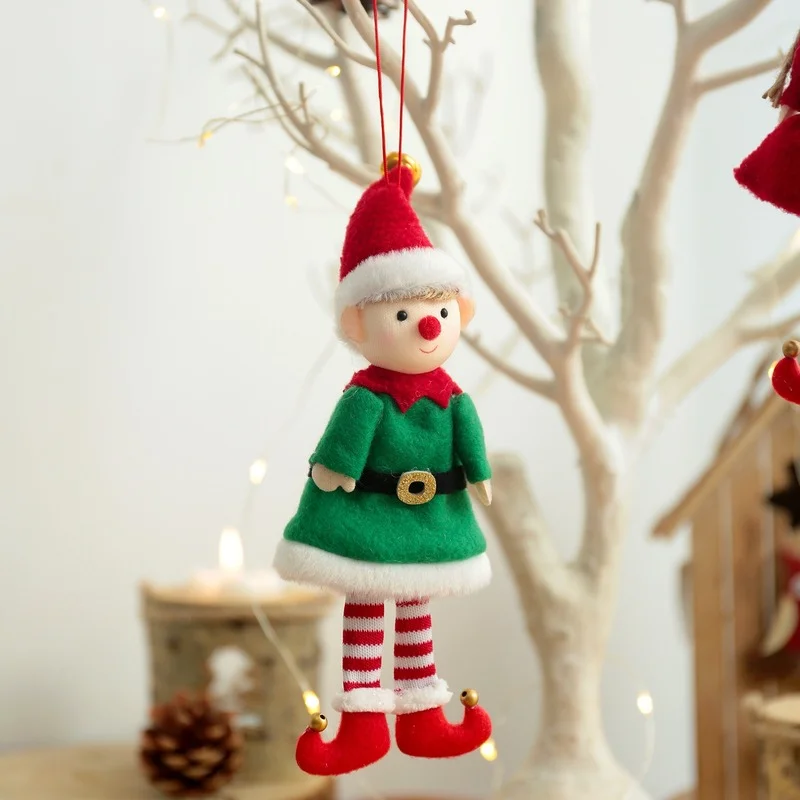 Home Happy New Year Kids Gift Christmas Elf Doll Ornaments Xmas Tree pendant For Christmas Tree Hanging Pendant Supplies