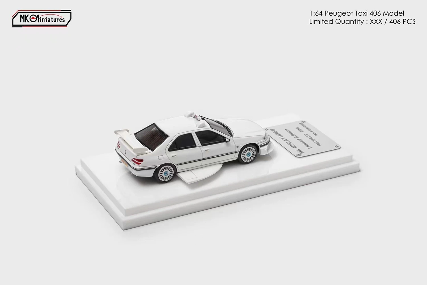 1:64 Miniatures taxi Courier French Peugeot 406 407 movie model