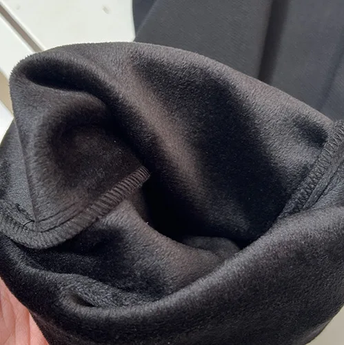 XXXXL Fashion Plus Size Women's Straight Pants Autumn Winter Style Simple Slit Cuffs With Fleece Casual Ankle-Length Trousers