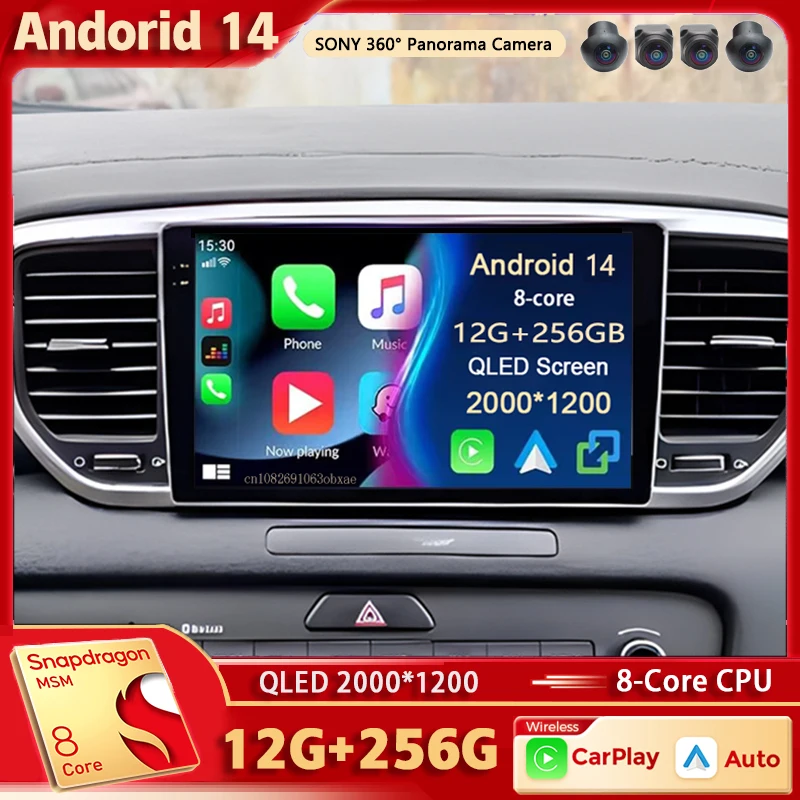 

Android 14 For Kia Sportage 4 QL 2018 - 2022 2K QLED Android Car Radio Multimedia Video Player AI Voice CarPlay Head Unit Stereo