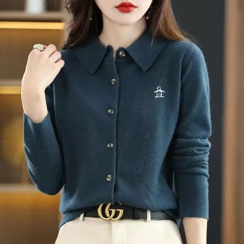 Autumn Golf Wear Women Luxury Brand Golf Sweater Fashion Polo Shirt Women's Clothes Korean Casual Knit Cardigan