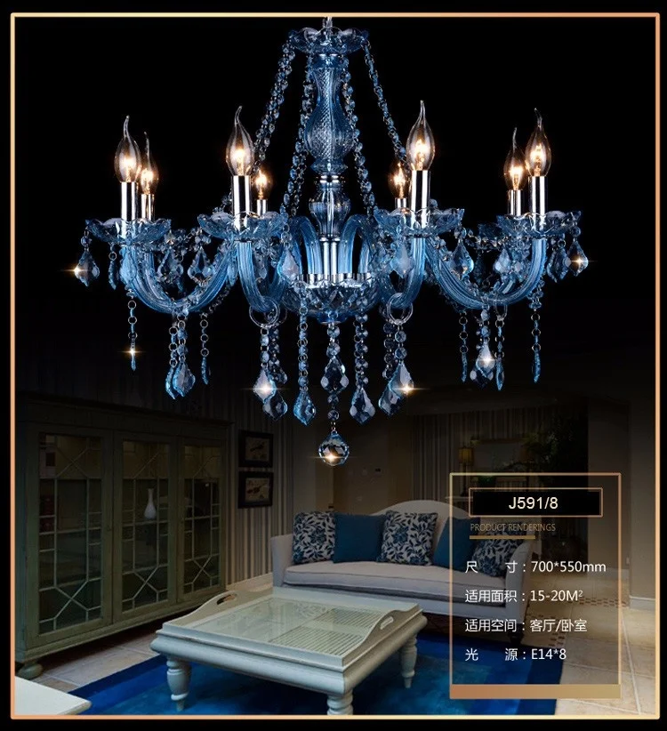 orb chandelier Blue K9 Crystal Chandelier Lustre Crystal Chandeliers Lustres De Cristal Chandelier LED Without Lampshade Light Bule dining room lights