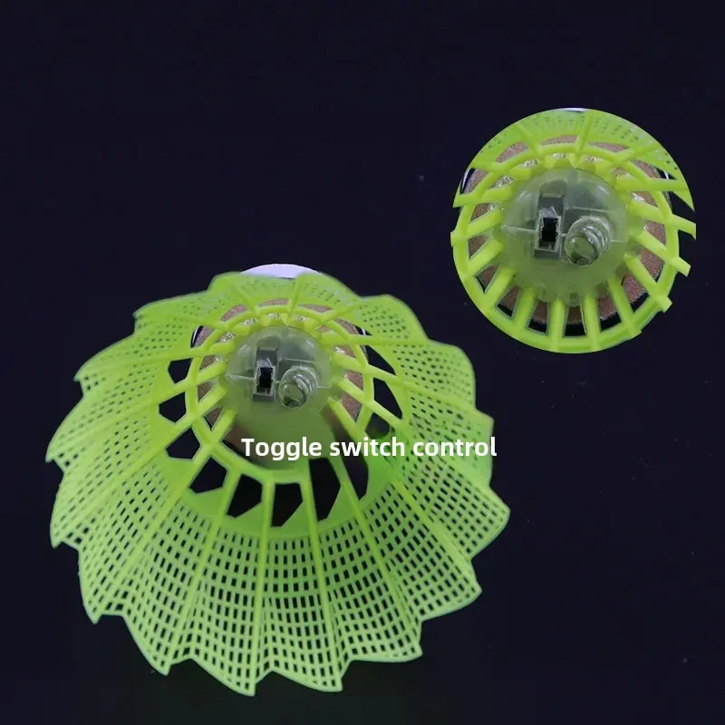 Leket LED Switchable Goose Feather Badminton Shuttlecock Night Glow Nylon Training Birdie Resistant to Beaten Sports Entertainme