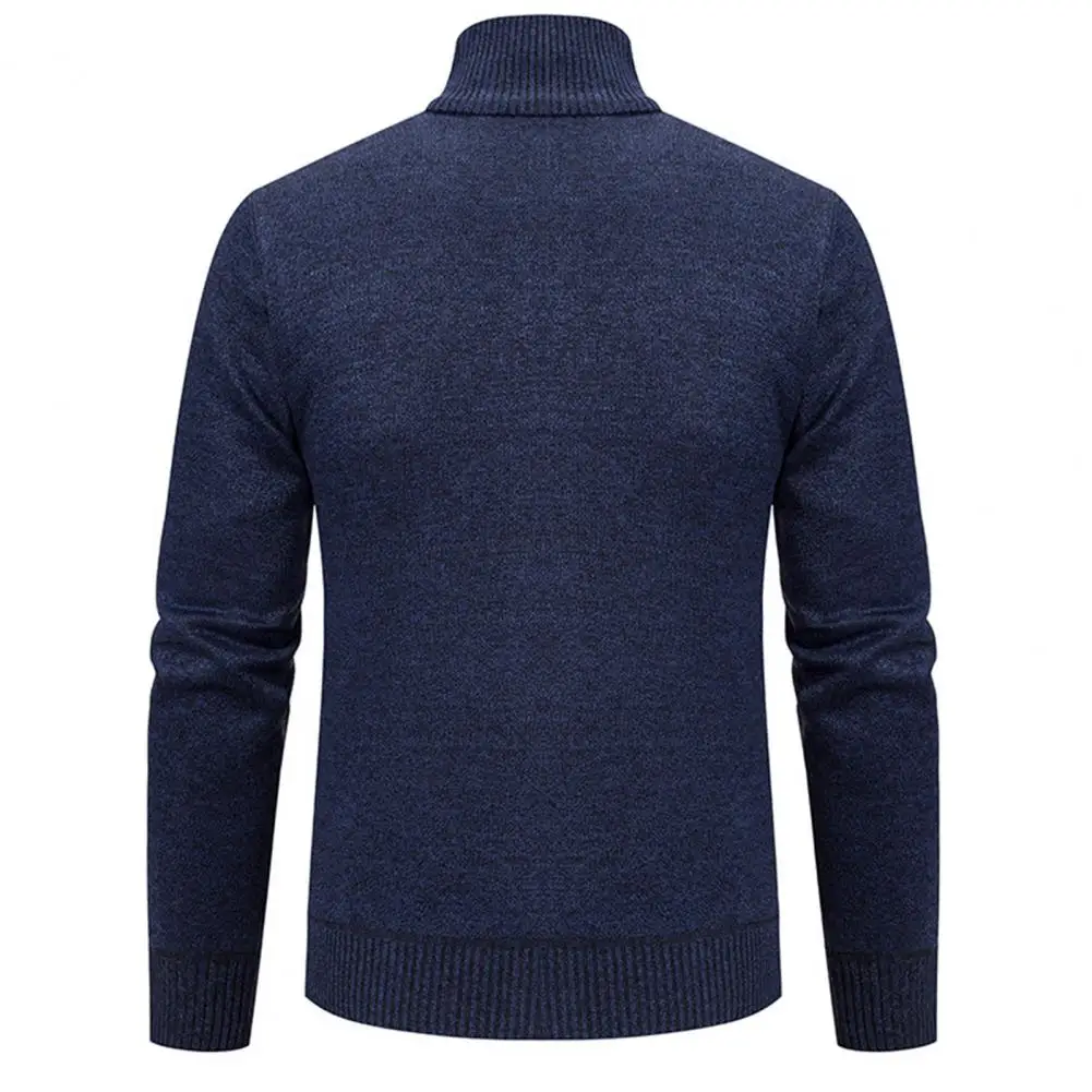 

Men Autumn Winter Knitting Coat Stylish Men's Winter Cardigan Sweaters with Stand Collar Zipper Placket Ribbed Trim Featuring