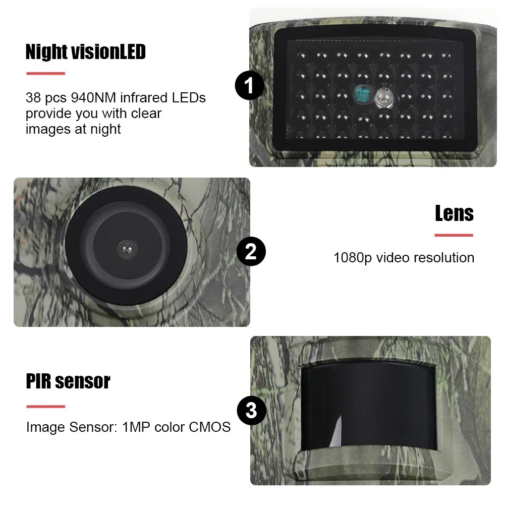 Mini Wildkamera 16MP 1080p – Nachtsicht & Bewegungssensor