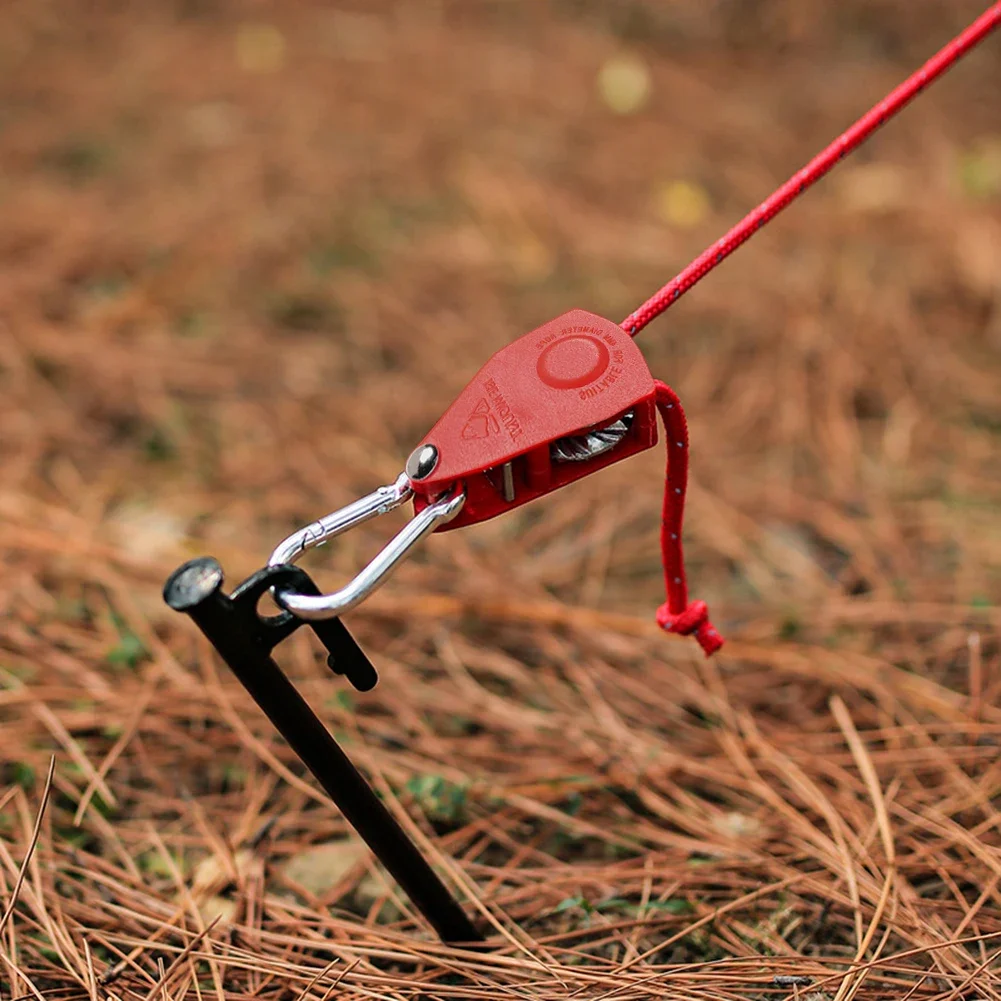 1.6/4M Camping Rope Tent Adjustable Rope Fastener Fixed Buckle Pulley Tensioner Ratchet Hangers Lights Camping Awning Wind Rope