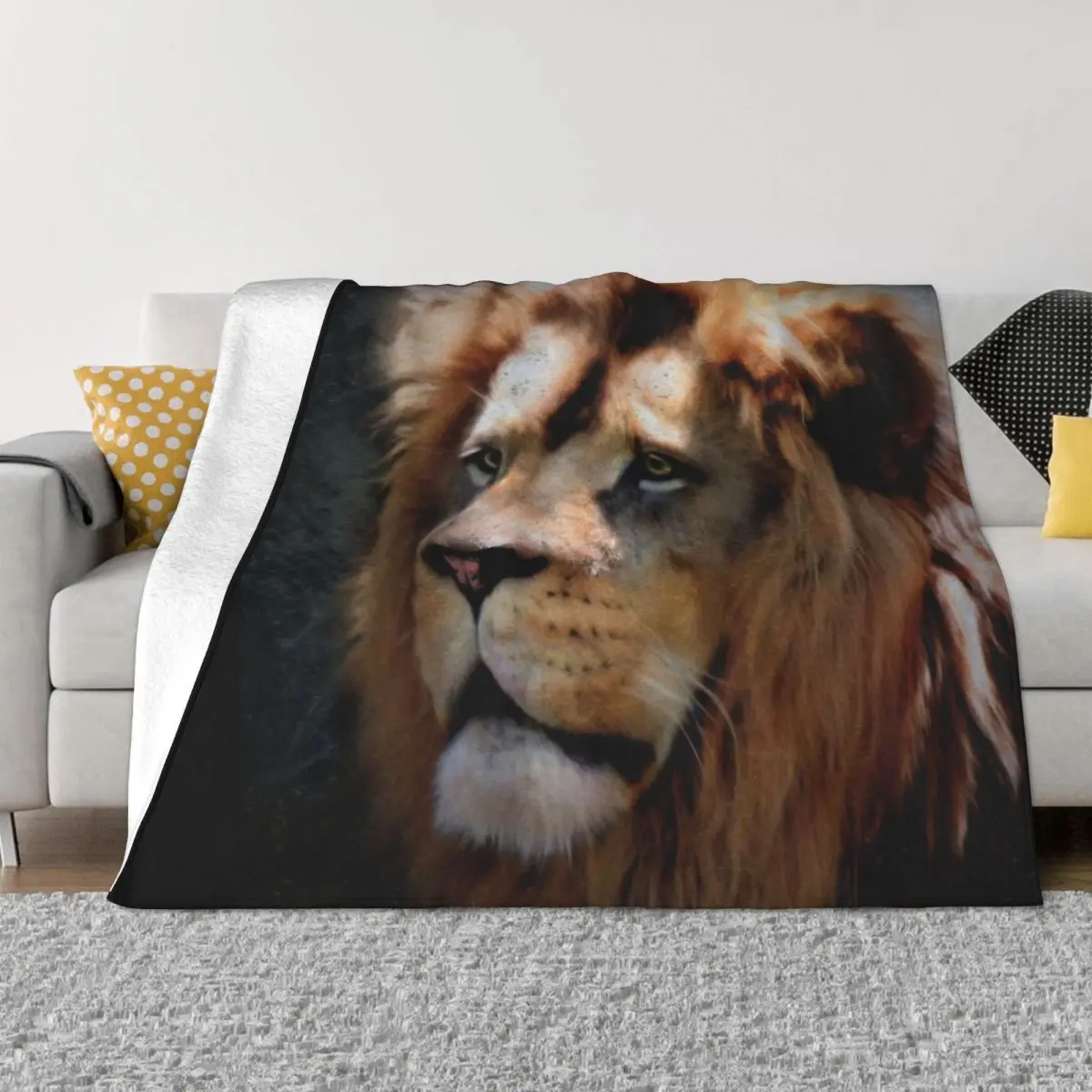 

Lion Throw Blanket Retros Cute Plaid for babies Decorative Sofas Blankets