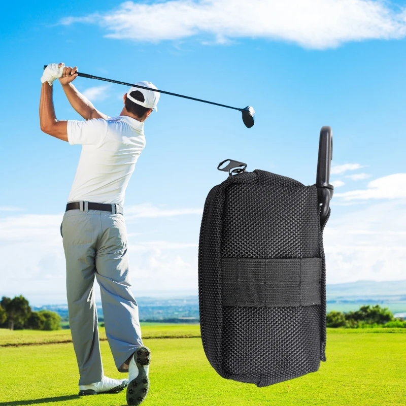 Mini Zipper Small Golf Ball Bag with Carabiner Portable Golf Waist Pouch Golf Accessories Pouch for Storing Two Drop Shipping