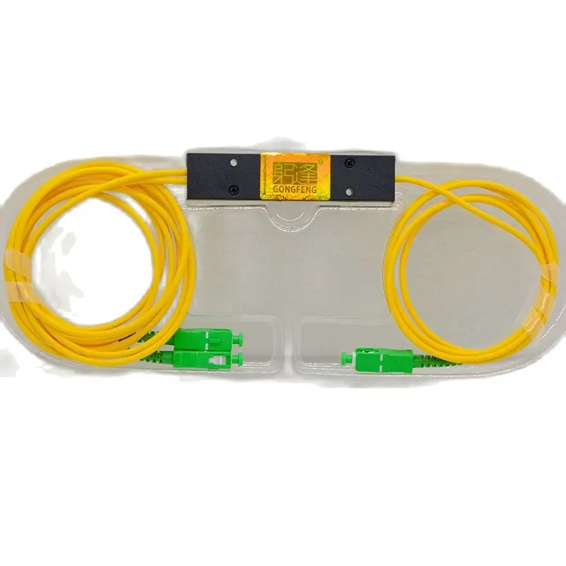 GONGFENG 10PCS New 1:2 Taper Type SC/APC Optical Fiber Splitter 50:50 Telecom Wholesale Free Shipping TO Russia