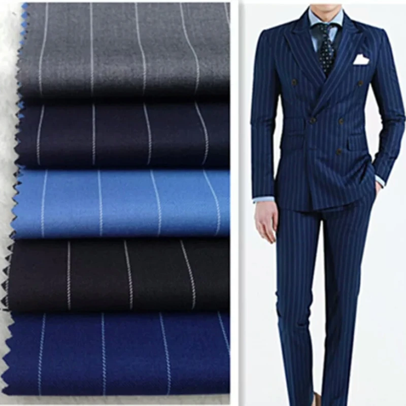 50cm Spring Stripe Suit Fabric for Men Men's jacket Fabrics Business fabric Set sewing
