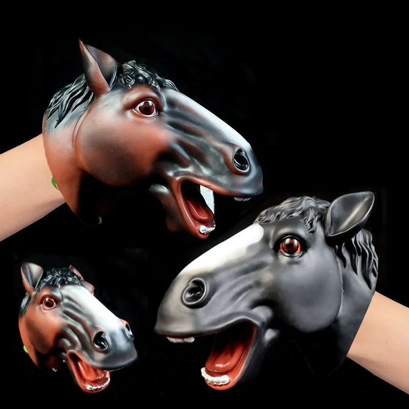 Halloween Wildlife Hand Puppets Soft Rubber Gloves Cosplay Animal Hand Puppets Fun Parent-Child Play Prop for Kid birthday party