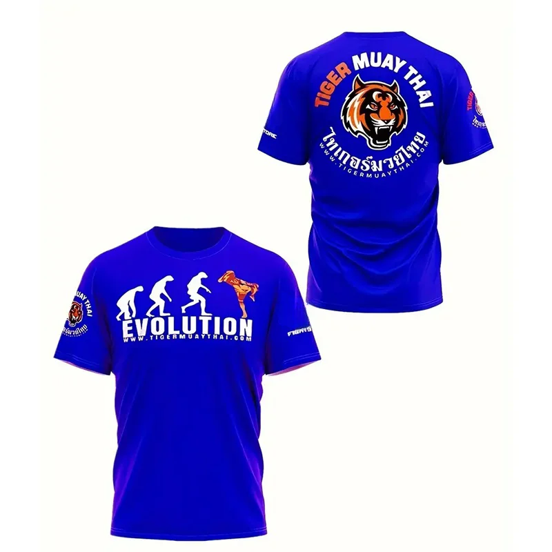New Arrivals Tiger MuayThai Fitness T-shirts Summer Men's