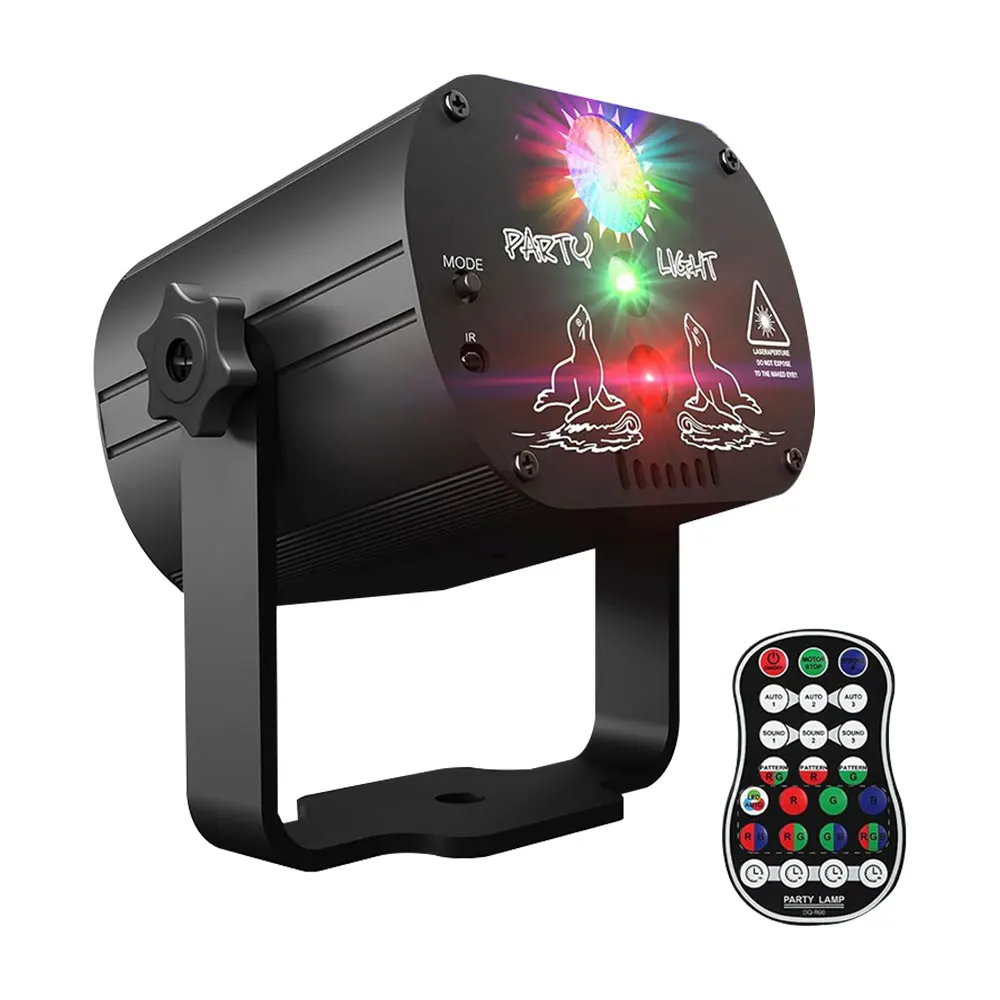 Mini RGB Laser Projector Stage Light DJ Disco LED Lamp UV Sound Strobe Stage Effect Wedding Xmas Holiday Party