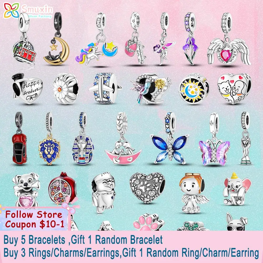 

Smuxin 925 Sterling Silver Beads Love Hourglass Suzuran Butterfly Sunflower Charms fit Original Pandora Bracelets or Necklaces