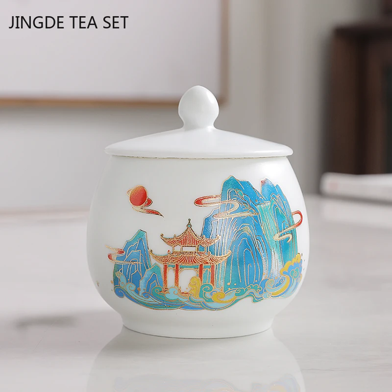 Travel Portable Coffee Airtight Jars Ceramic Tea Bag Storage Box Grain Container Tea Table Supplies Kitchen Storage Accessories