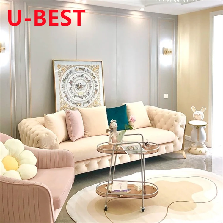 U-BEST Luxury Furniture Sectional Sofa 2 Seat Couch Living Room Sofa,New Model Luxury Tufted Loveseat Sofa muebles de salon