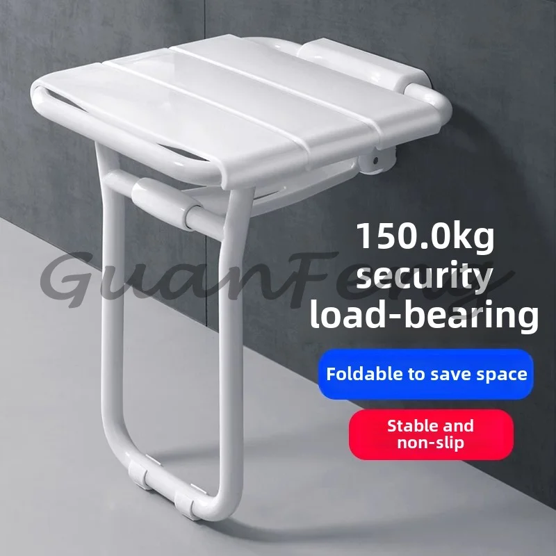 white color Safety Bathroom Folding shower seat bathroom shower seat Wall Mounted Shower Chair Wall Stand Chair Aluminum Alloy 5