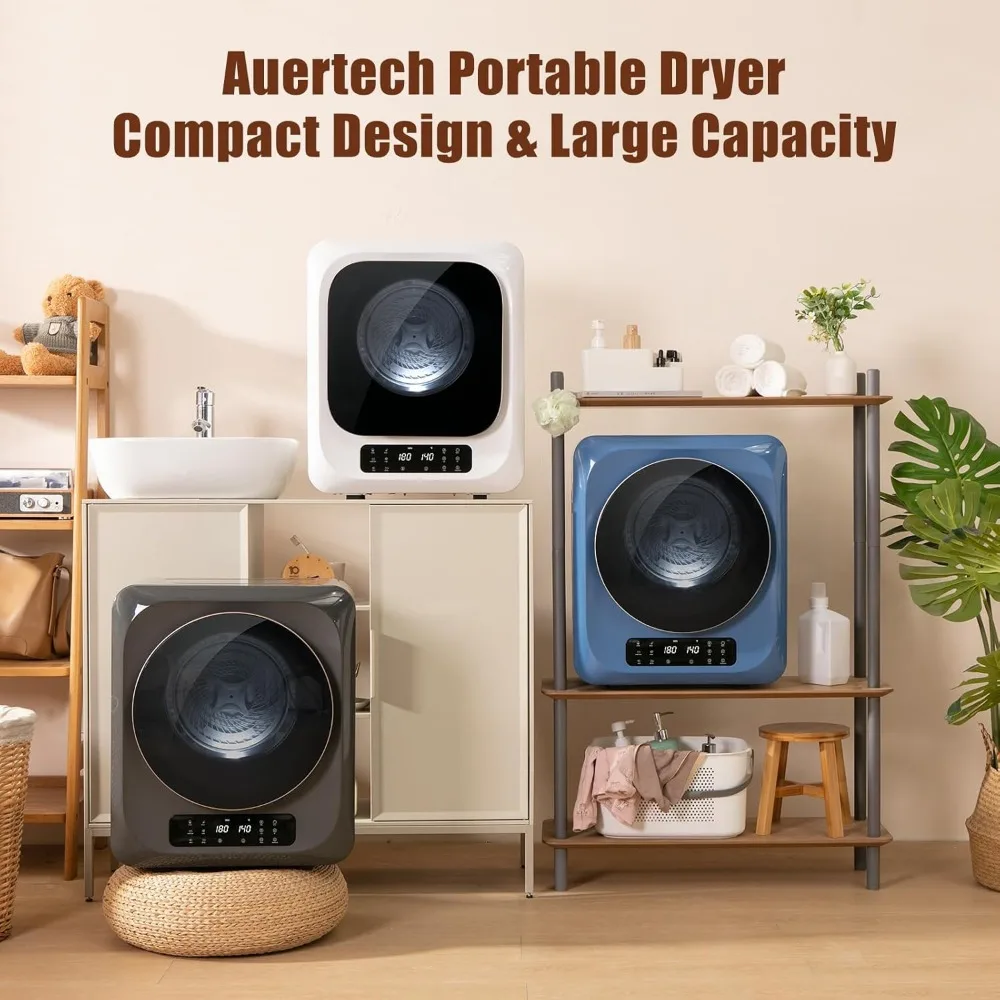 No Assembly 850W Compact Laundry Dryers with LCD Display, Stainless Steel Tub,for Apartment, Home, RVs, Easy to Use 2