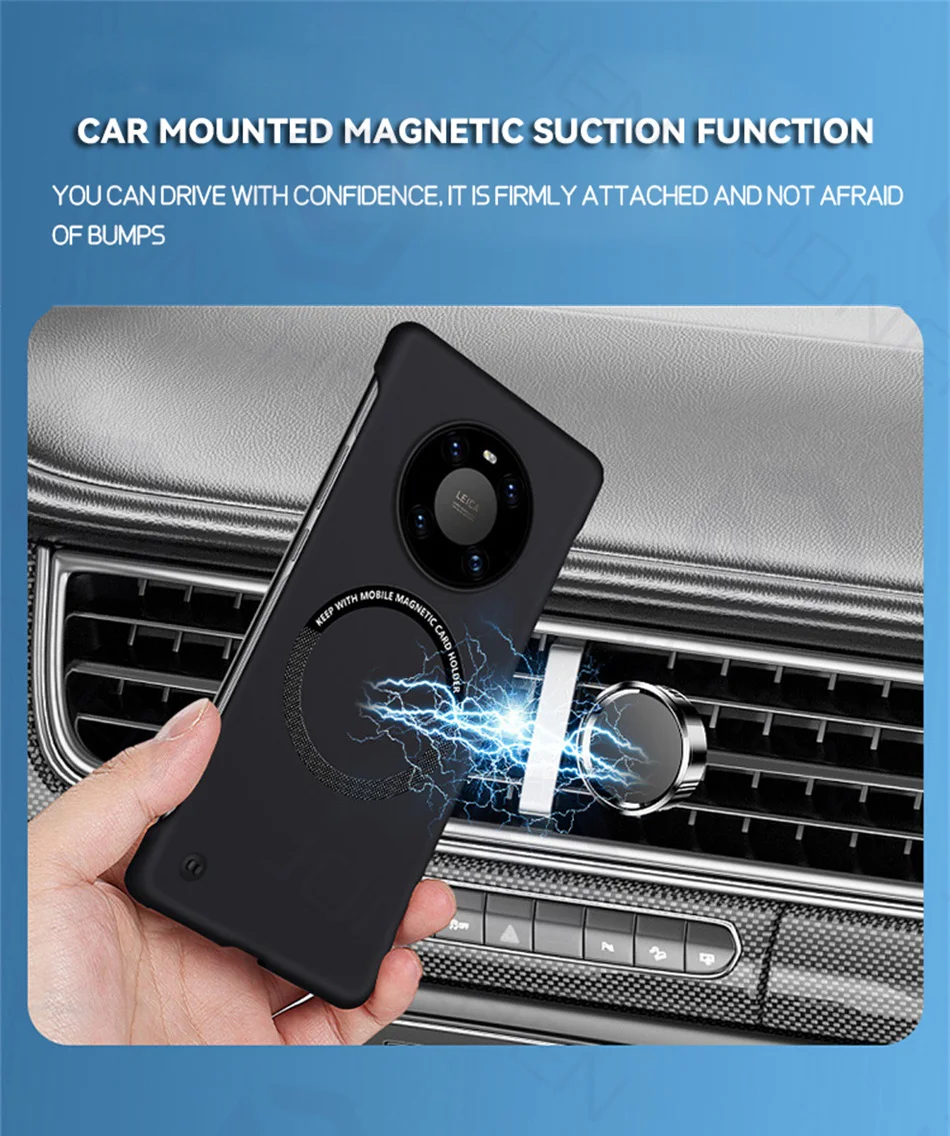 Enhanced Magnetic Frameless Matte Shockproof Slim Hard Back Case with Magsafe Compatibility