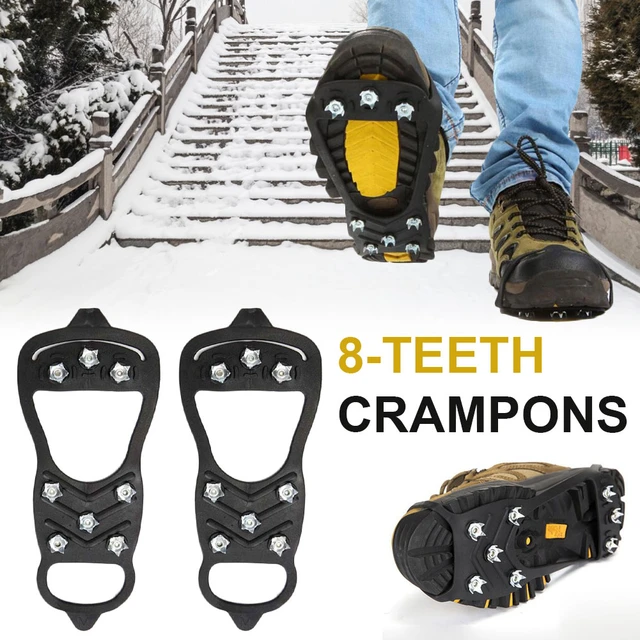 Crampones y suelas antideslizantes para nieve y hielo