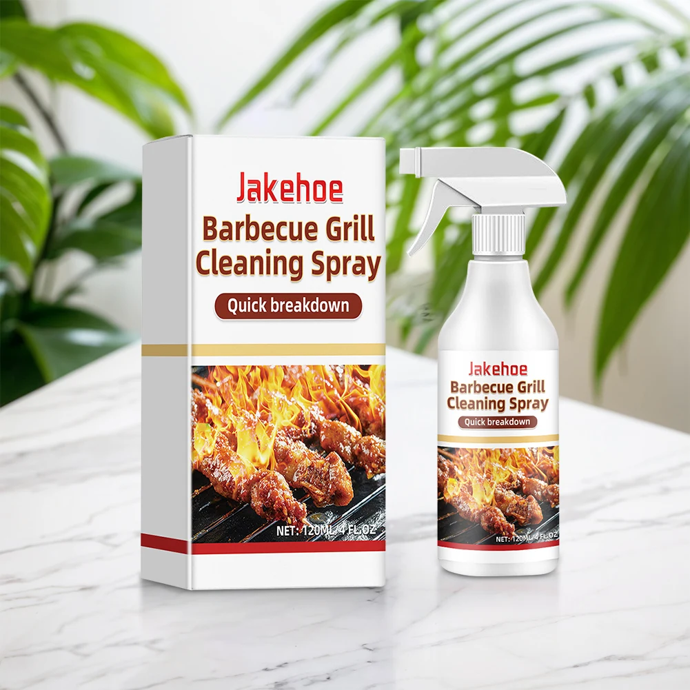 120ml Grill Stain Remover Removes Grease Grate Cleaner Spray Cleans Burnt Food BBQ Cleaning Spray for Degreasing Cleaning Grates