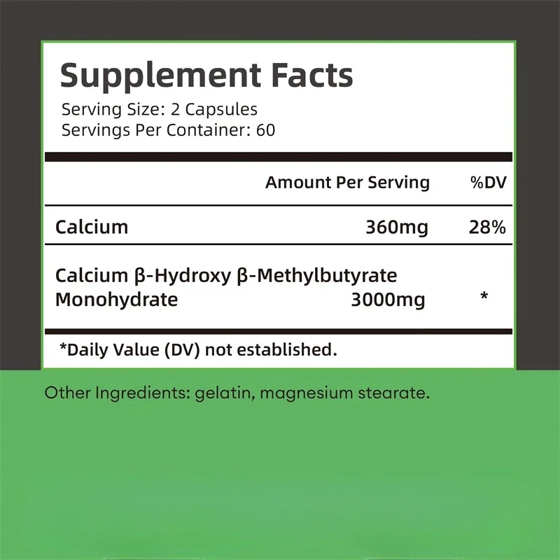 HMB Supplement-Promotes Growth and Recovery, Boosts Energy, Improves Endurance