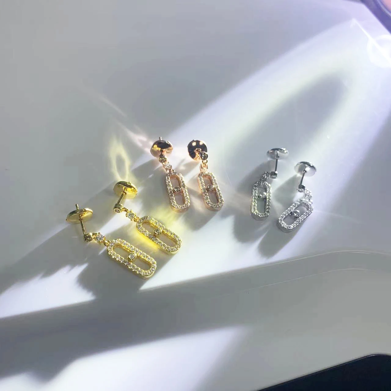 독창적이고 절묘한 s925 소녀 귀걸이, 단일 다이아몬드 펜던트, 술 귀걸이, 휴일 선물, 공개 비디오 보기