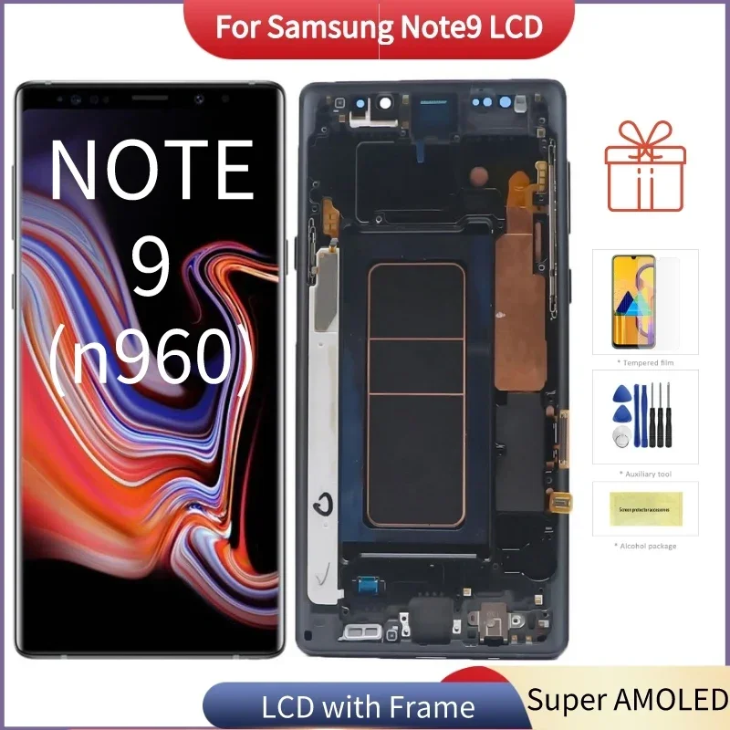 

100%Original AMOLED For Samsung Galaxy Note9 Lcd with Frame N960 Display Touch Screen Digitizer Assembly For note9 Repair Parts