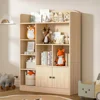 White Kids Bookshelf, Kids Bookcase with 7 Cubbies and 2 Cabinets, Freestanding Book Storage Shelves for Bedroom 6
