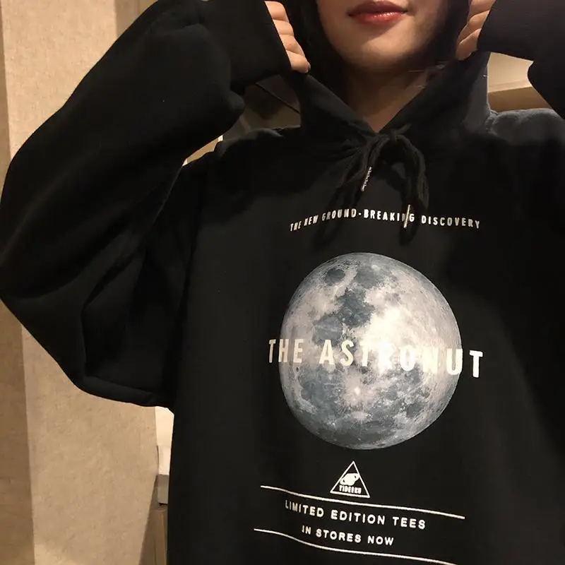 Women Harajuku Winter y2k Tops Oversize Hoodies Plus Velvet Sweatshirt Large Size Fashion Pullovers Streetwear O-Neck Tops L-4XL