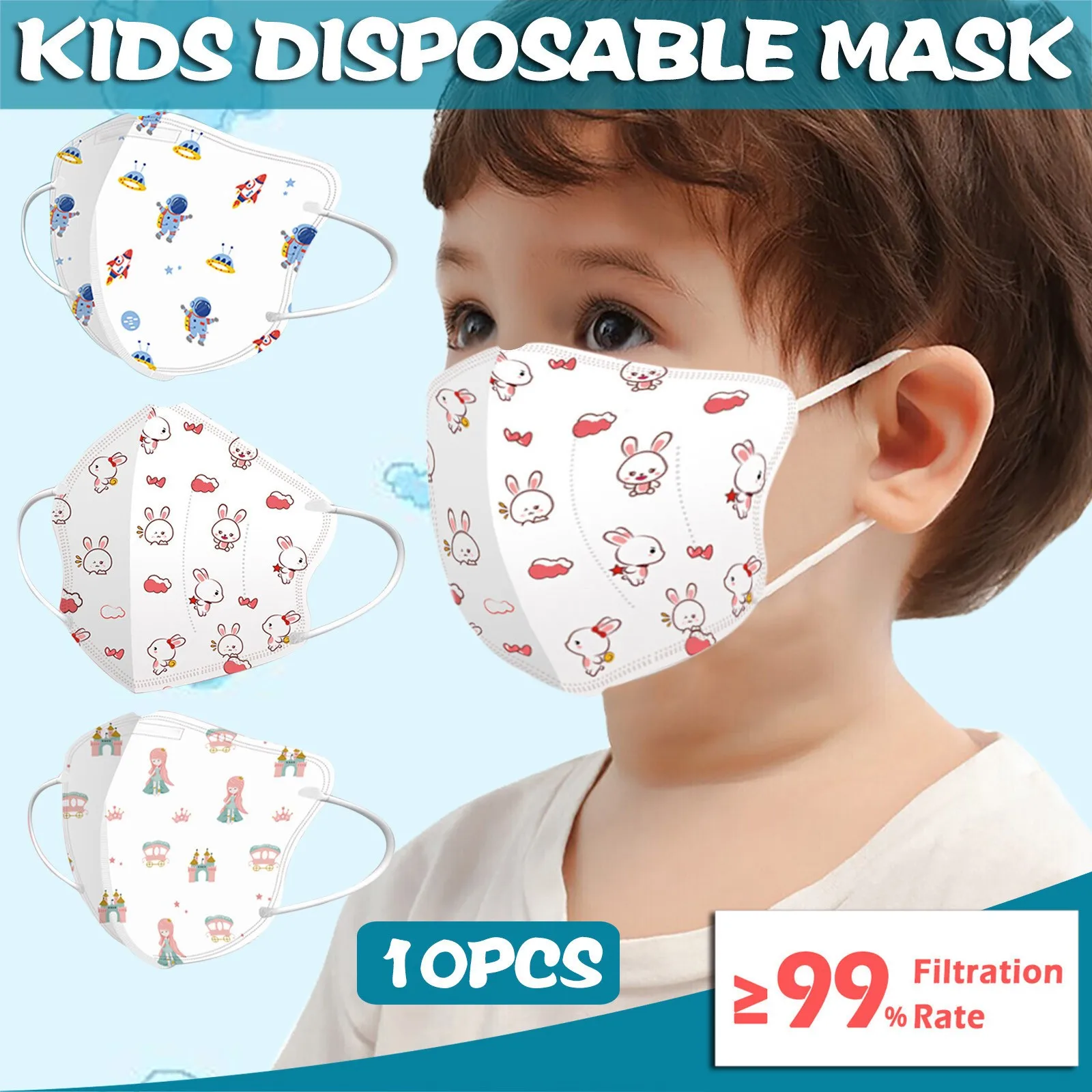 Kids Children's Baby Mask Disposable Face Mask Cartoon 4Ply Ear Loop face mask disposable face mask