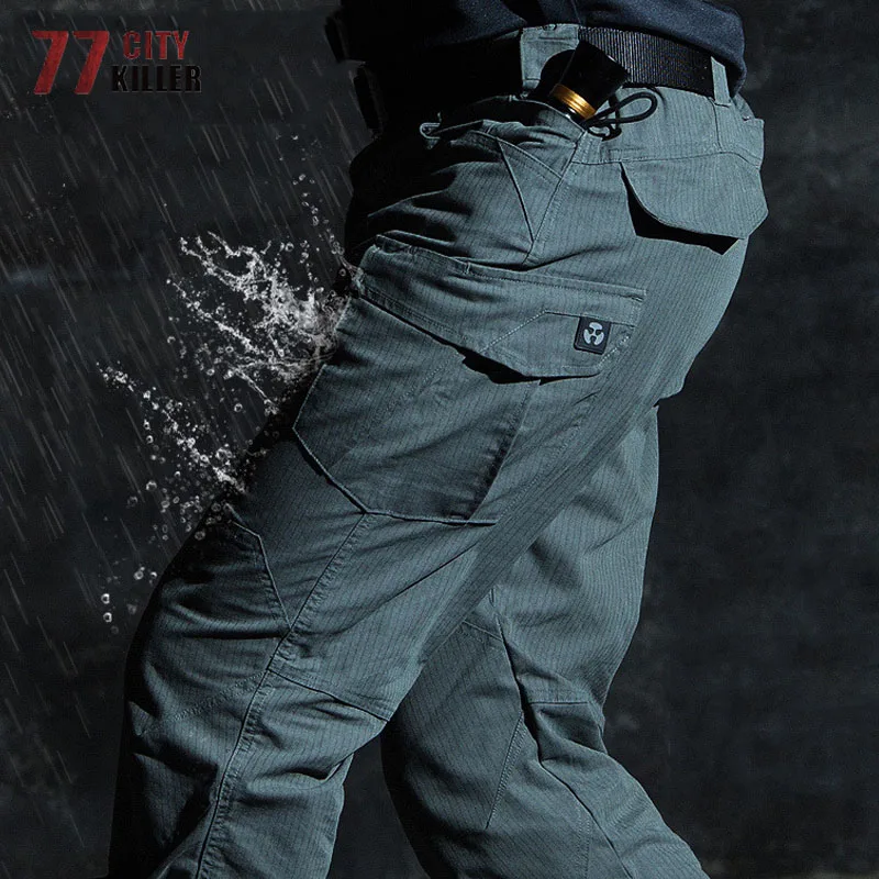 Cargo Pants Military Cargo Pants Mens Elasticity Tactical Cargo Pants Outdoor Urban Commute Comfortable Waterproof Multi-pocket Climbing Hiking Casual Pants Male