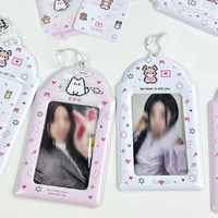 1pcs Photo Card Holder Keychain Id Badge Holder,3 Inch Photocards Holder Protective Sleeves Id Case Holder 1
