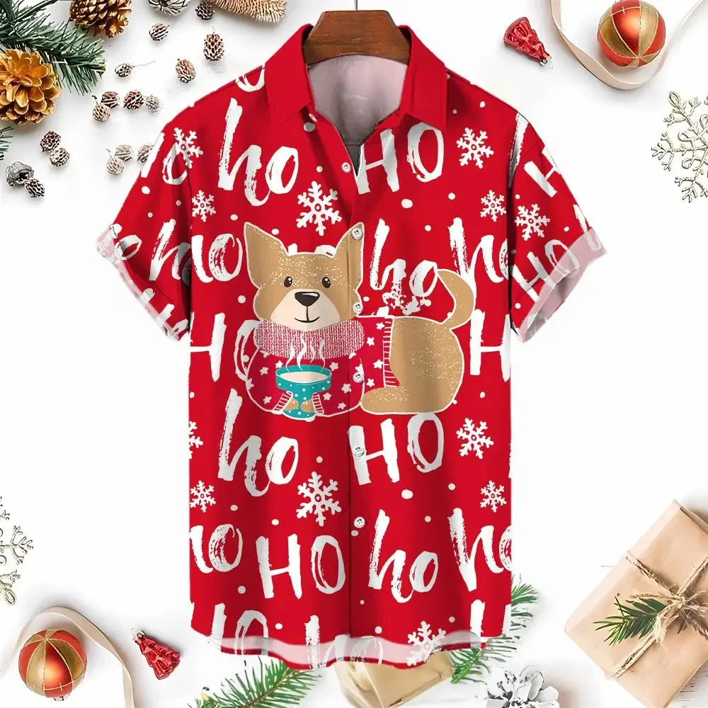 Men's Christmas shirt, 3D Digital Print Series short-sleeved Loose And casual, New Style For 2023. 2