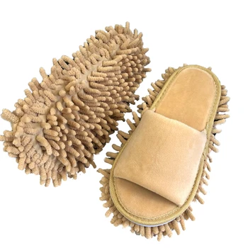 1 Pair Floor Slippers Lazy Open Toed Mop Multifunction Floor Dust Cleaning Slippers Shoes Soft Washable Cleaning Slipper 1