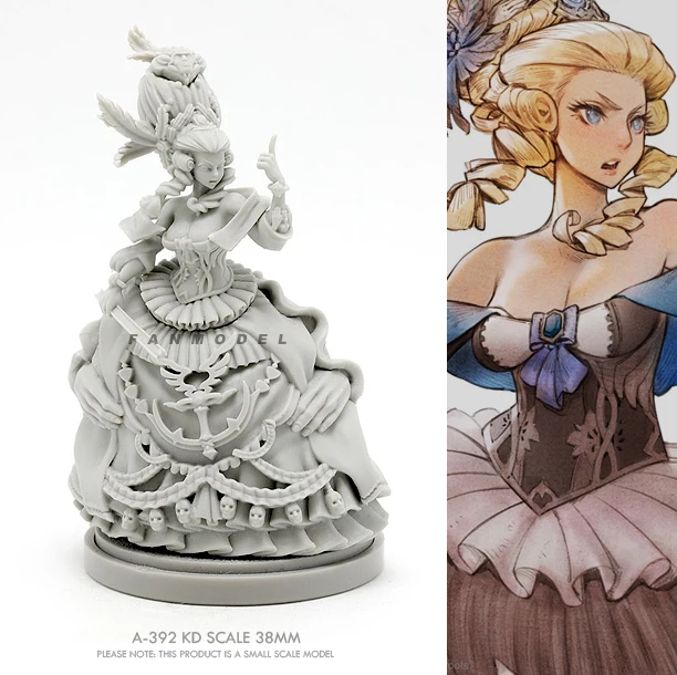 

38mm Resin model kits figure beauty colorless and self-assembled A-392