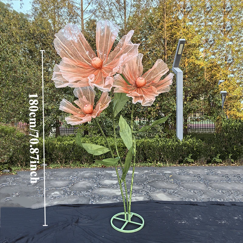 Hochzeitsdekoration, Requisiten, 190 cm, künstliche Mohnblumen, Straßenblume, Seidengarn, Blumengarten-Dekoration, Fenster-Display, Heimdekoration – Detail 12