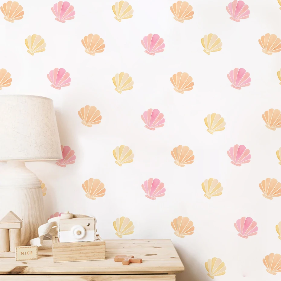 Boho Seashell Creative Wall Sticker For Children Baby Girls Room ...