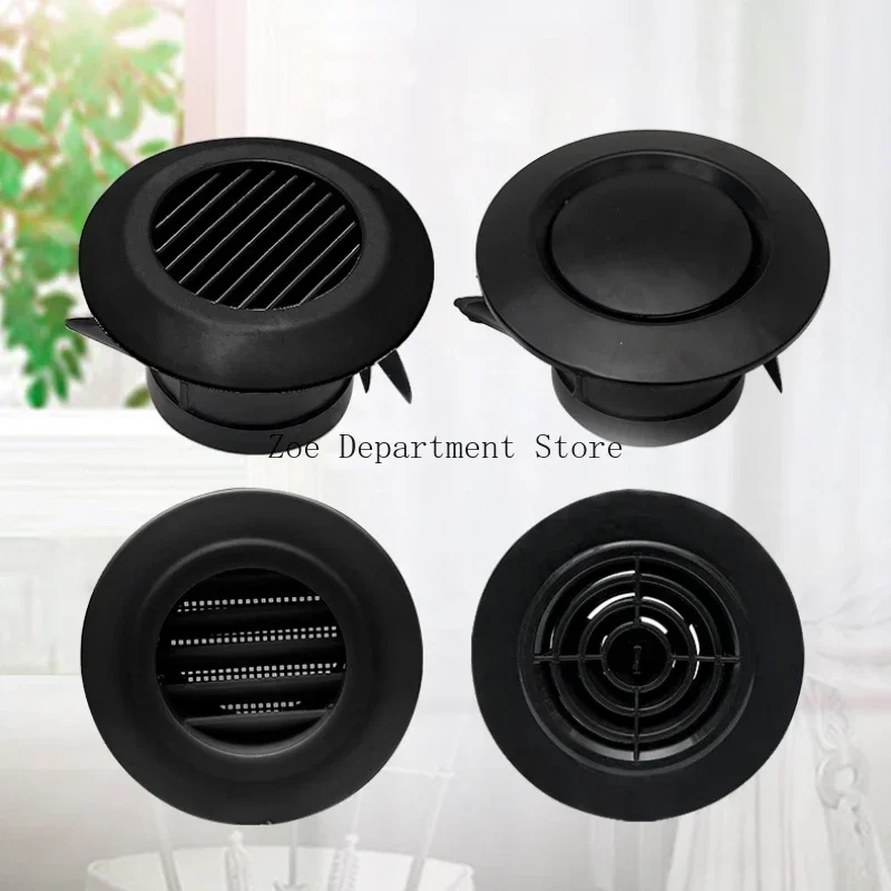 

1Piece 3" 4“ 5” 6“ 8” Black ABS Plastic Round Air Vent Grill Cover Diffuser Ventilation Ducting Hose Wall Ceiling Mounted