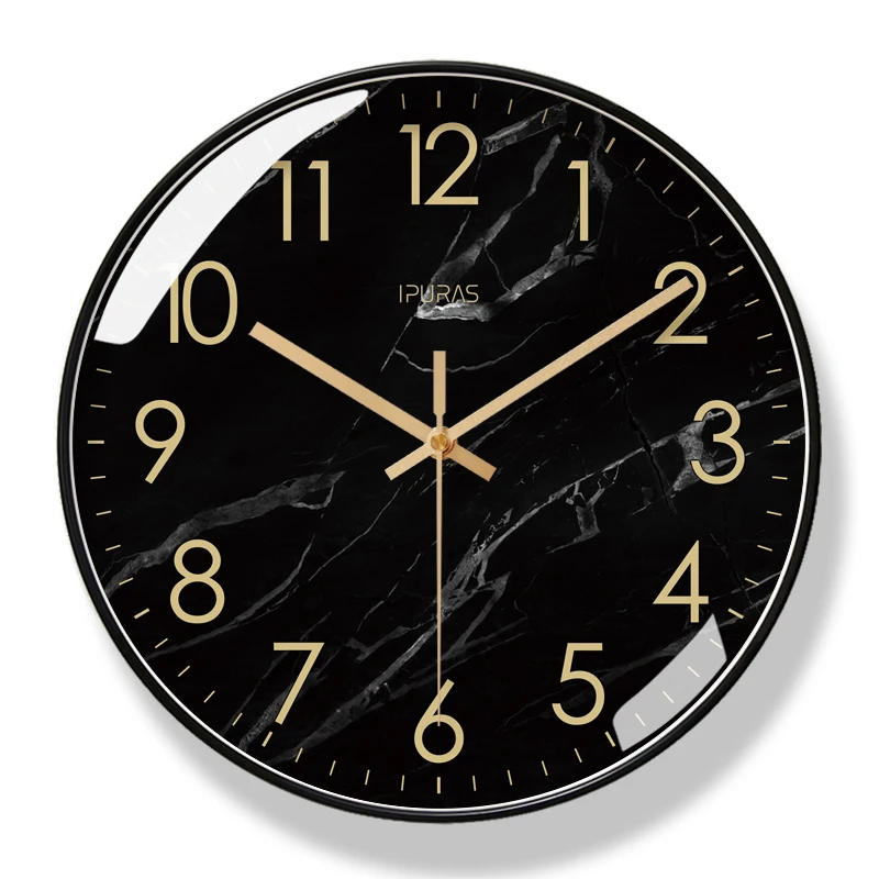 Black Large Wall Clock Silent Watches Clocks A  