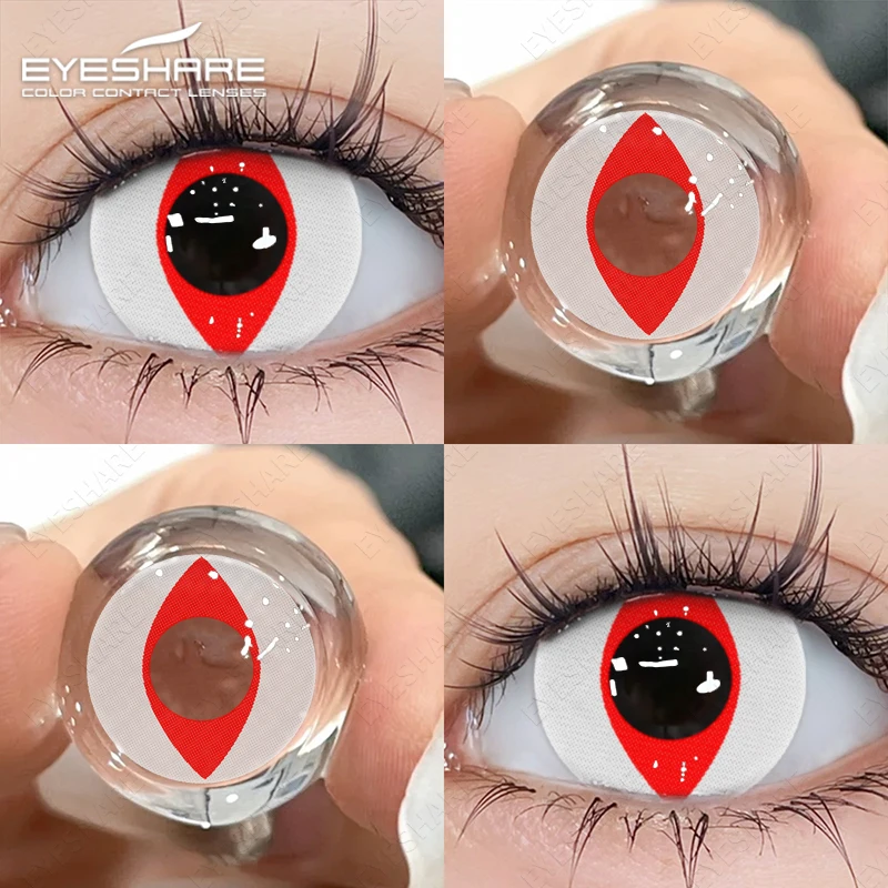 EYESHARE Cosplay White Contact Lenses - Colored Anime Eye Makeup for Halloween Accessories