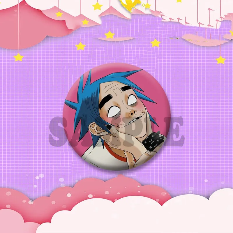 Gorillaz Fanart Cartoon Idol Pin Brooch - Backpack & Hat Decor Gift Badge