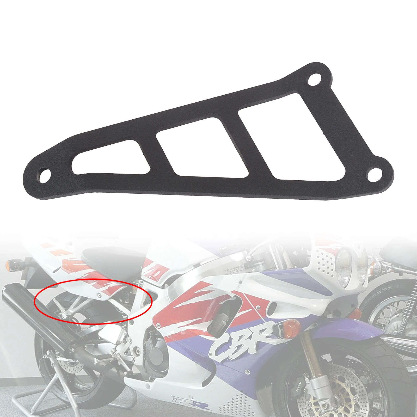 

Кронштейн держателя выхлопных газов мотоцикла, черные алюминиевые аксессуары для Honda CBR900 1995 1996 1997 1998 1999