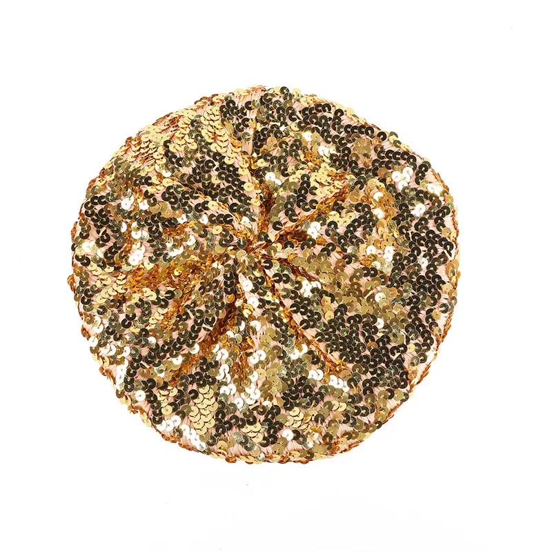 Frauen Glitter Beanie Cap Pailletten Glänzende Baskenmütze Hut Karneval Party Club Dance Cap Chic Retro Plain Baskenmütze Pailletten Baskenmütze Hut – Detail 12