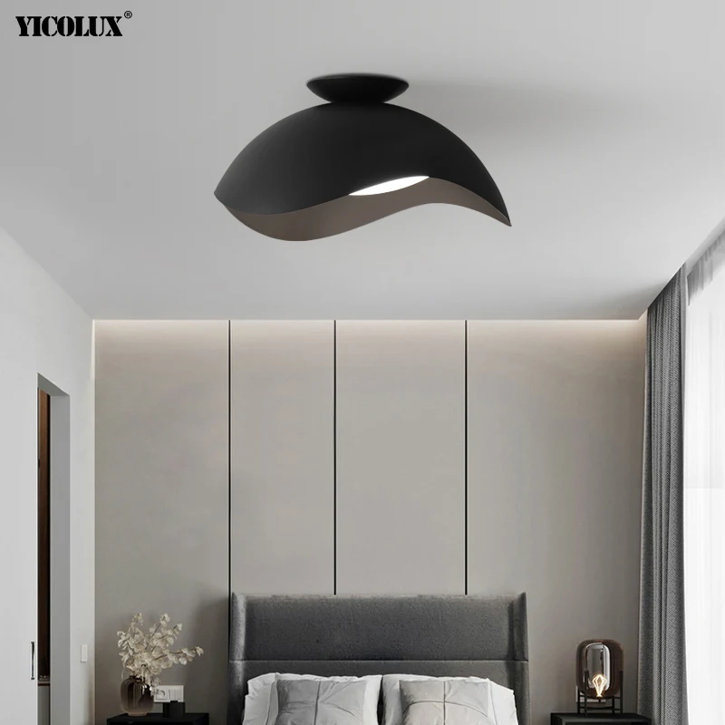 Led Chandelier Ceiling Chandelier Dimming Simple Black White Modern LED Chandelier Lights Living Dining Room Bedroom Pendant Bar Kitchen Lamps Indoor Lighting