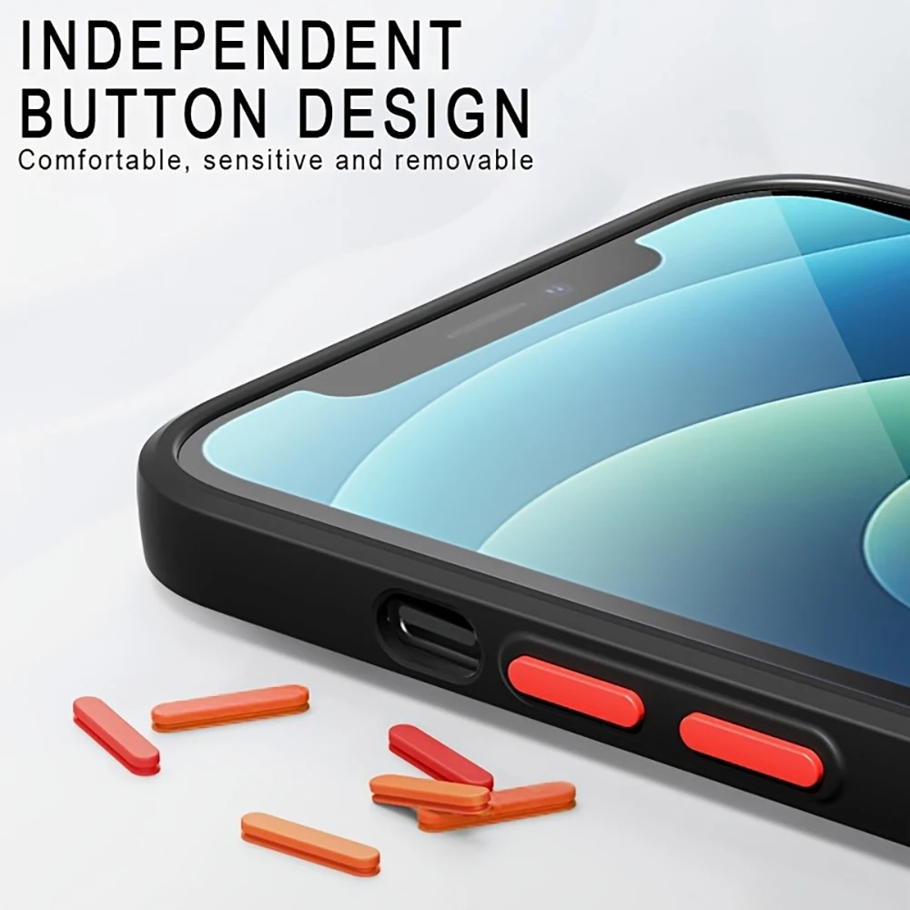 Translucent Armor Shockproof Silicone Bumper Phone Case with Matte Finish