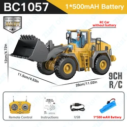 Professional Remote Control Excavator and Dump Truck Toy - Alloy Plastic Simulation Construction Vehicle (9CH Alloy BC1057)