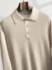 Autumn Winter Men 100% Cashmere Sweater Luxury Shirt Collor Pullover Casual Smart Jumpers Soft Cozy Knitwear Beehive Tops Cloth 4