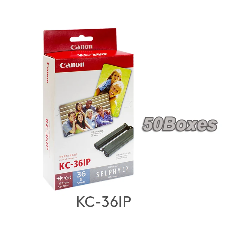 캐논 셀피 포토 프린터용  캐논 KC-36IP, CP800, CP910, CP1200, CP1300, 50 박스